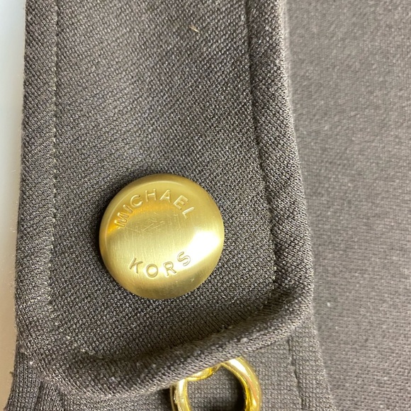 Michael Kors Dress Brown Gold Chain Pleated Size 2 - Picture 3 of 5